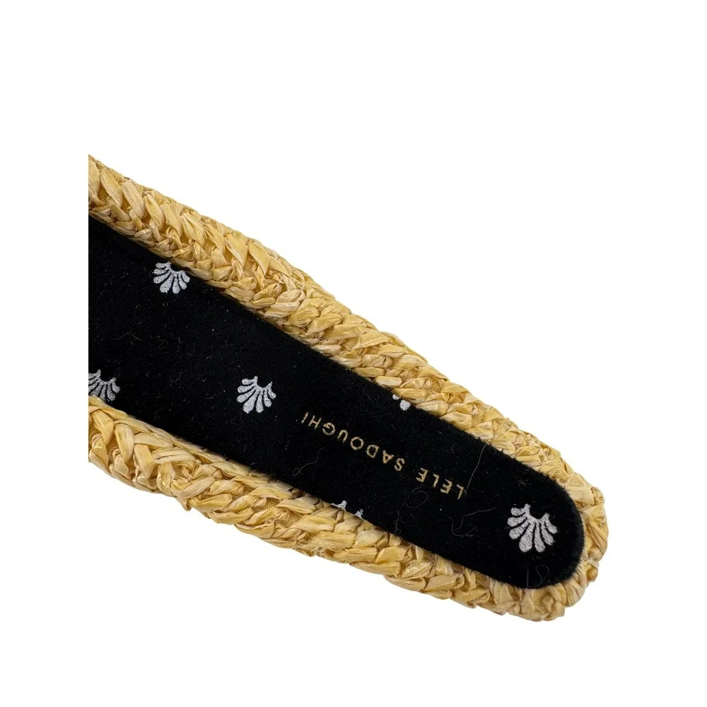 Lele Sadoughi Raffia Knitted Headband Tan Raffia Knotted One Size Summer
